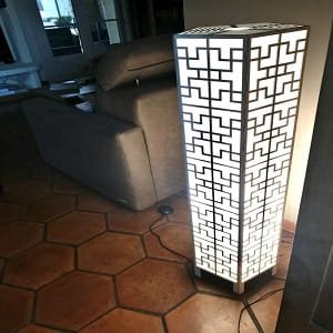 Laser Cut Modern Geometric Floor Lamp for Living Room Corner