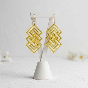 Laser Cut Modern Geometric Statement Earrings