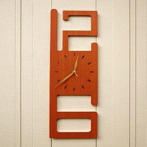 Laser Cut Modern Vertical Wooden Wall Clock