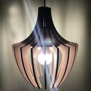 Laser Cut Modern Wooden Hanging Lampshade