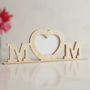 Laser Cut MOM Heart Photo Frame for Mothers Day