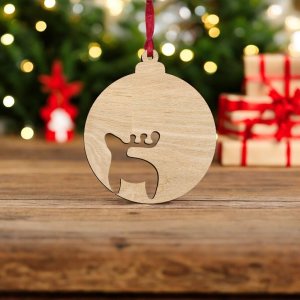 Laser Cut Moose Christmas Ball Ornament Vector