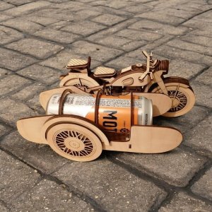 Laser Cut Motorcycle Beer Can Holder Vector