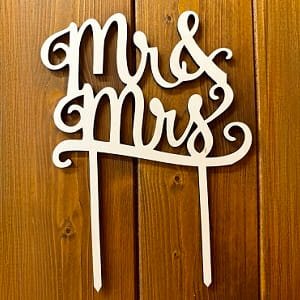 Laser Cut Mr and Mrs Wedding Cake Topper