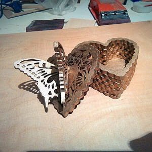 Laser Cut Multi Layered Butterfly Heart Box