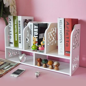 Laser Cut Multifunctional Desktop Storage Shelf for Books Vector