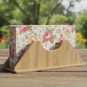 Laser Cut Napkin Holder Wooden Tabletop Stand