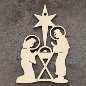 Laser Cut Nativity Scene Christmas Ornament