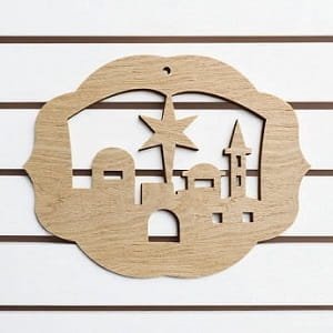 Laser Cut Nativity Scene in Bethlehem Christmas Ornament
