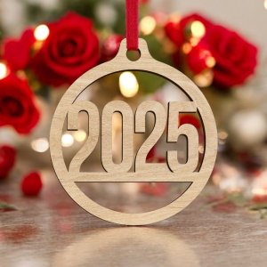 Laser Cut New Year 2025 Decor Ornament Vector
