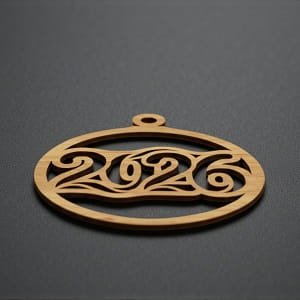 Laser Cut New Year Celebration 2026 Ornament