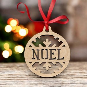 Laser Cut Noel Christmas Ornament Vector