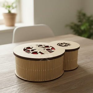 Laser Cut Number 8 Living Hinge Gift Box for Womens Day