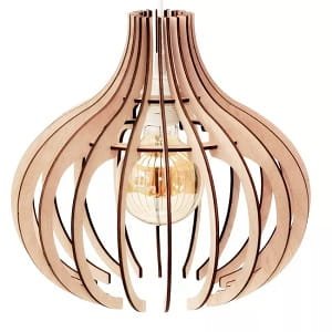 Laser Cut Onion Shaped Wooden Ceiling Lamp