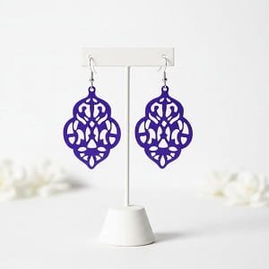 Laser Cut Ornate Filigree Dangle Earrings