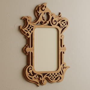 Laser Cut Ornate Photo and Mirror Frame | Antique Scroll Design