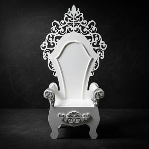 Laser Cut Ornate Wooden Throne Chair
