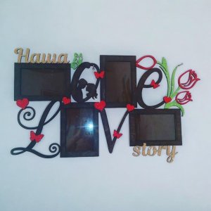 Laser Cut Our Love Story Photo Frame Vector