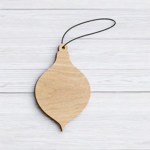 Laser Cut Oval Bulb Ornament Blank Vector