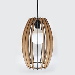 Laser Cut Oval Shaped Wooden Lampshade