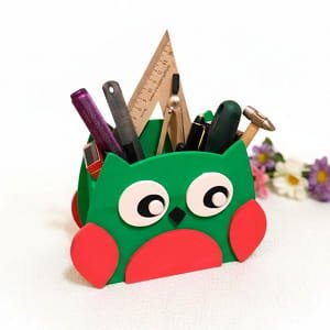 Laser Cut Owl Desk Organizer Pen and Pencil Holder
