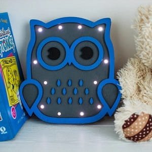 Laser Cut Owl Shaped Wooden Night Light for Baby Nursery