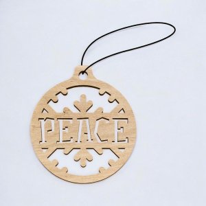 Laser Cut Peace Christmas Ornament Vector