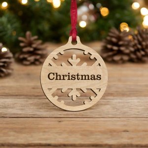 Laser Cut Personalised Christmas Tree Bauble Vector