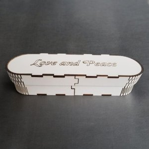 Laser Cut Personalised Wooden Pencil Box Vector