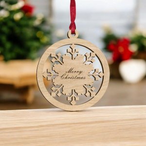 Laser Cut Personalized Christmas Bauble Ornament Vector
