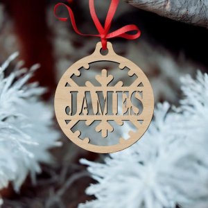 Laser Cut Personalized Christmas Ornament Vector