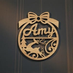 Laser Cut Personalized Christmas Ornament with Name Amy