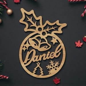 Laser Cut Personalized Christmas Ornament with Name Daniel