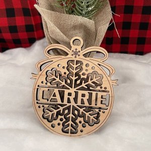 Laser Cut Personalized Christmas Snowflake Ornament Vector
