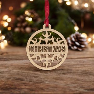 Laser Cut Personalized Decorative Christmas Bauble Vector