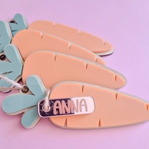 Laser Cut Personalized Easter Carrot Gift Tag