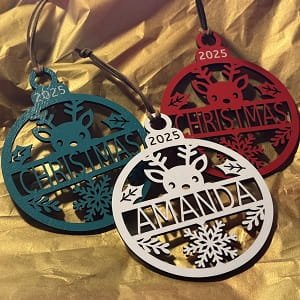 Laser Cut Personalized Name Christmas Tree Ornament