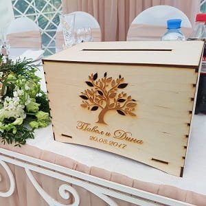 Laser Cut Personalized Wooden Wedding Card Box