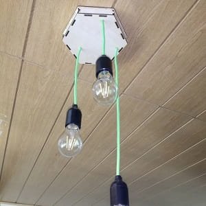 Laser Cut Plywood Ceiling Lamp