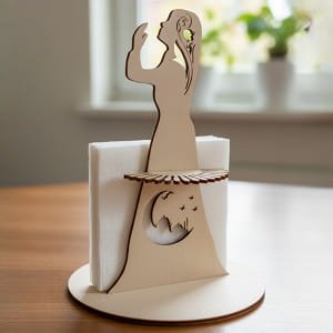 Laser Cut Prayer Woman Napkin Holder | Ramadan and Eid Table Decor
