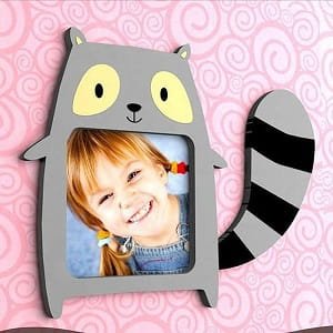 Laser Cut Raccoon Photo Frame | Animal Theme Kids Room Decor