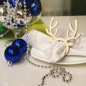 Laser Cut Reindeer Antler Napkin Ring for Christmas Decor