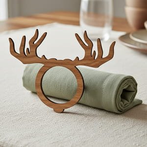 Laser Cut Reindeer Antler Napkin Ring