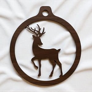 Laser Cut Reindeer Christmas Bauble Holiday Ornament