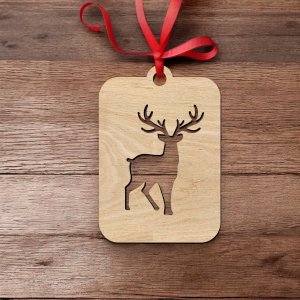 Laser Cut Reindeer Christmas Decoration Ornament Vector