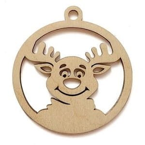 Laser Cut Reindeer Head Christmas Bauble