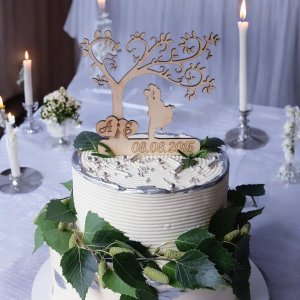 Laser Cut Romantic Wedding Cake Topper Vector