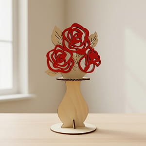 Laser Cut Rose Flower Napkin Holder | Romantic Party Table Decor