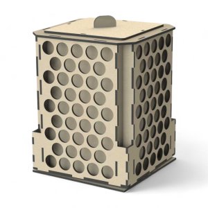 Laser Cut Rotating Ink and Brush Holder Vector