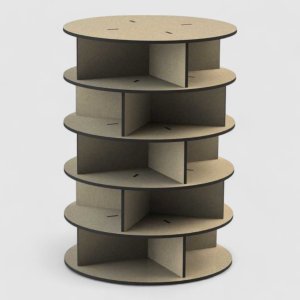 Laser Cut Rotating Shoe Rack Tower Vector